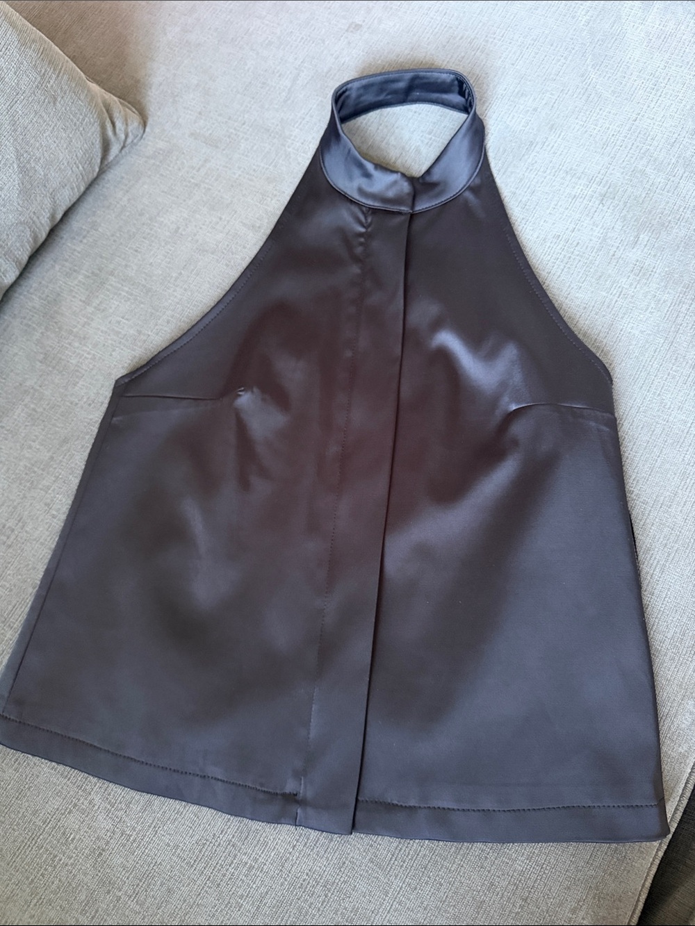 Zara, Womens Black Satin Halter Neck Top, XS